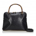 GUCCI Bamboo Ostrich Bag Cream Ostrich Solid Handbag – Labels Luxury