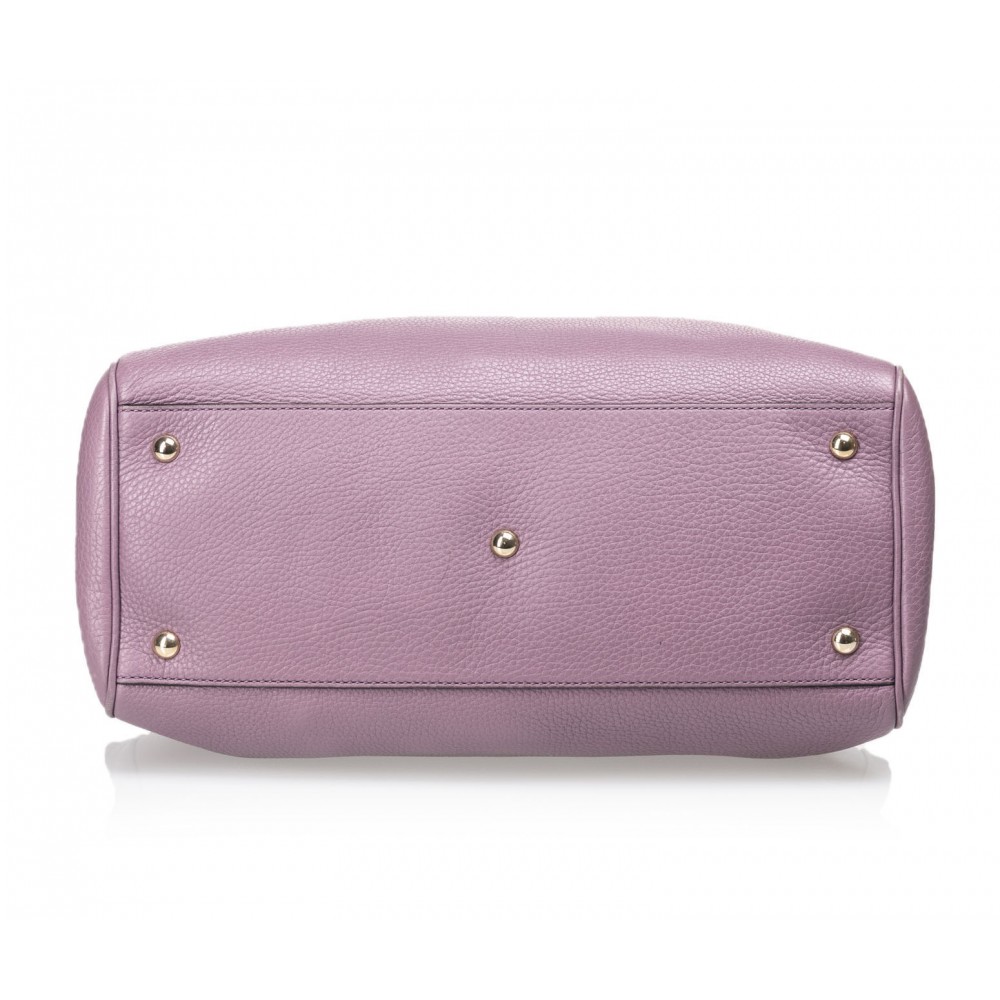 Gucci Vintage - Bamboo Leather Shopper Bag - Purple - Leather Handbag ...