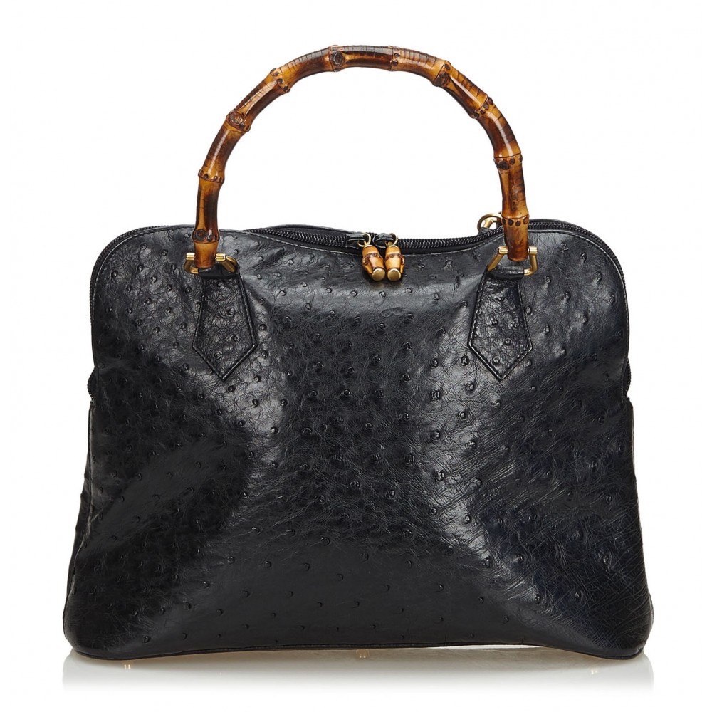 Gucci Vintage Ostrich Leather Bag