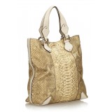 Gucci Vintage - Python Creole Tote Bag - Marrone - Borsa in Pelle - Alta Qualità Luxury