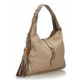 Gucci Vintage - Diamante New Jackie Tassel Satchel Bag - Brown - Leather Handbag - Luxury High Quality