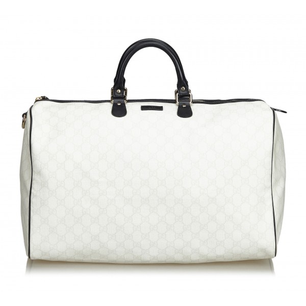 Gucci Vintage - GG Supreme Travel Bag - Bianco - Borsa in Pelle - Alta Qualità Luxury
