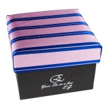 Cravates E.G. - Double Strip Tie - Mix of Persian Rose and Klein Blue