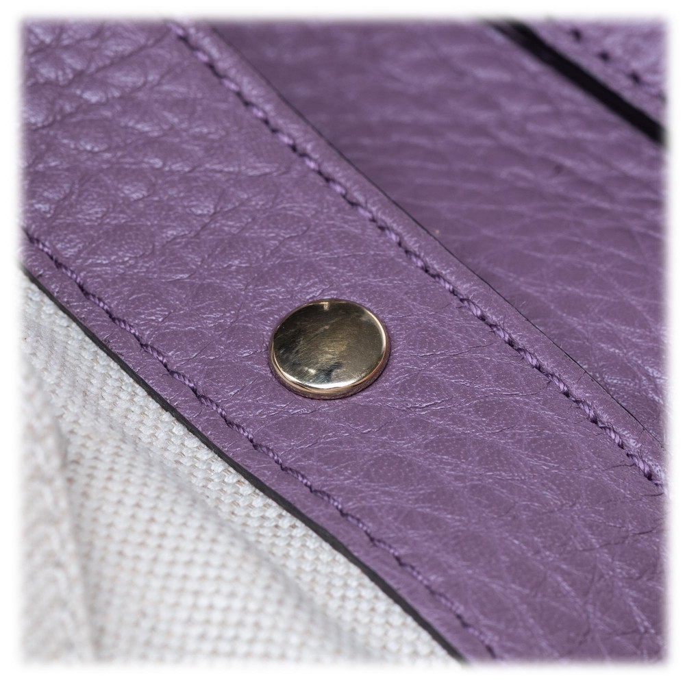 Gucci Vintage - Bamboo Leather Shopper Bag - Purple - Leather Handbag ...