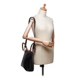 Gucci Vintage - Ostrich Bamboo Satchel Bag - Black - Leather Handbag - Luxury High Quality