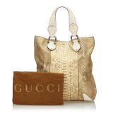 Gucci Vintage - Python Creole Tote Bag - Marrone - Borsa in Pelle - Alta Qualità Luxury