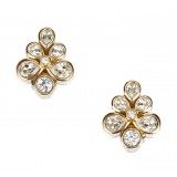 Dior Vintage - Rhinestone Flower Earrings - Oro - Orecchini Dior in Metallo - Alta Qualità Luxury