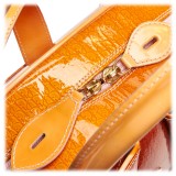 Dior Vintage - Patent Leather Saddle Dome Handbag Bag - Orange - Leather Handbag - Luxury High Quality