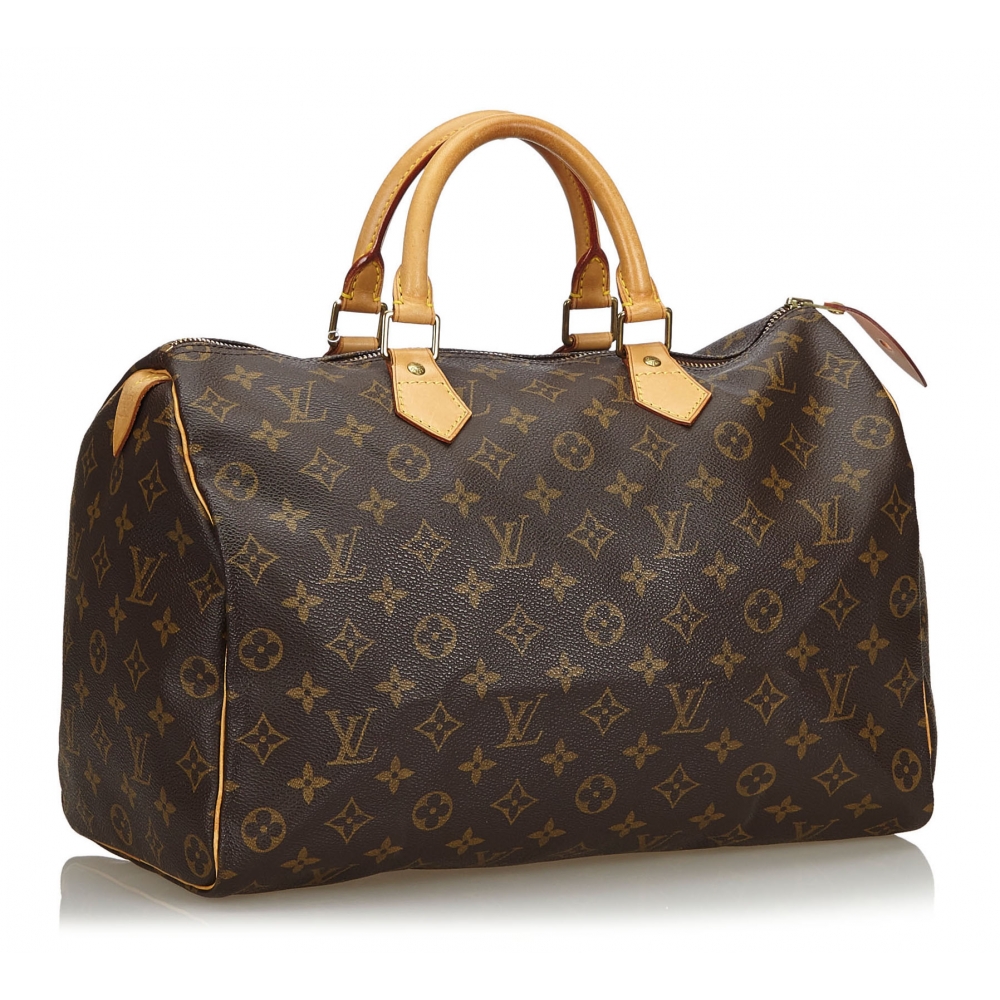 Louis Vuitton Vintage - Monogram Speedy 35 Bag - Brown - Monogram Leather Handbag - Luxury High ...