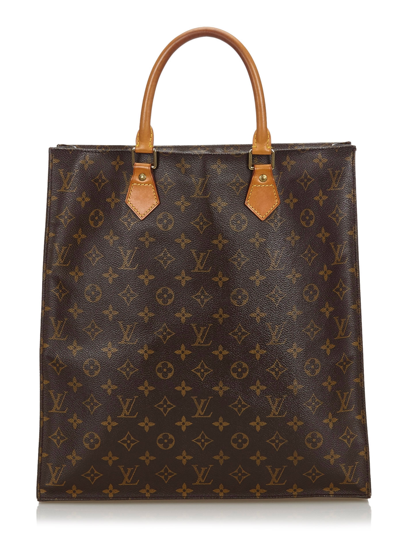 Louis Vuitton Sac Plat Shopping Bag and Brown Leather