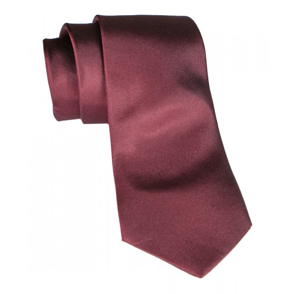 Cravates E.G. - Solid Satin Tie - Burgundy