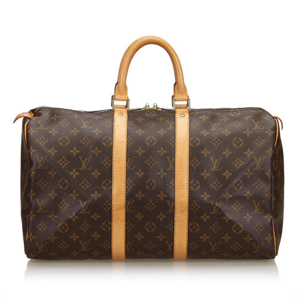 Louis Vuitton Vintage - Monogram Keepall 45 Bag - Brown - Monogram Leather Handbag - Luxury High ...