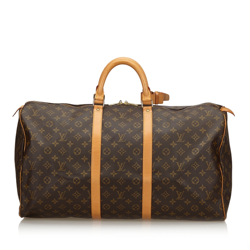 Louis Vuitton City Keepall Monogram Leather Travel Bag Blue