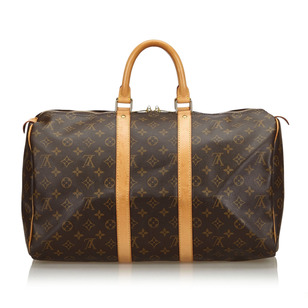 Louis Vuitton Vintage - Monogram Keepall 45 Bag - Brown - Monogram Leather Handbag - Luxury High ...