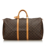 Louis Vuitton Vintage - Monogram Keepall 55 Bag - Brown - Monogram Leather Handbag - Luxury High Quality