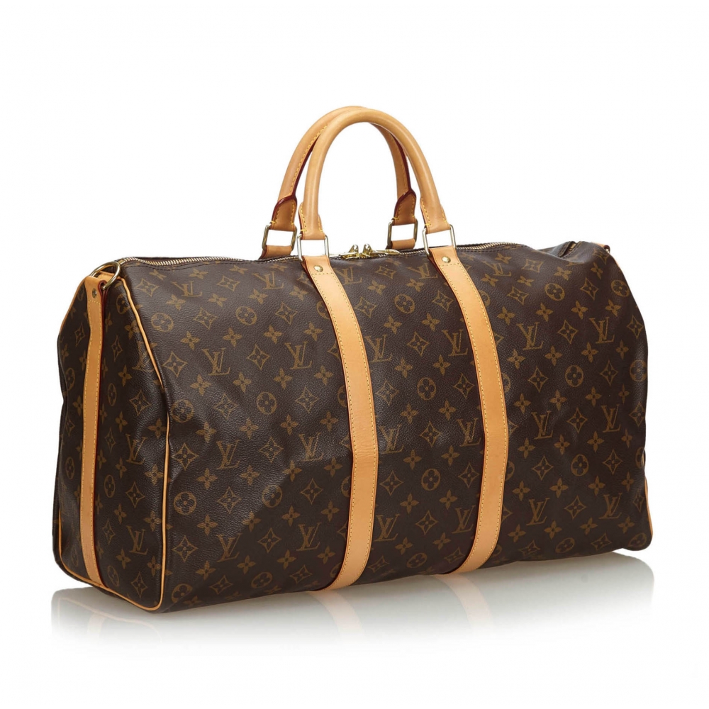 Louis Vuitton Vintage - Monogram Keepall Bandouliere 50 Bag - Brown - Monogram Leather Handbag ...