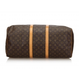 Louis Vuitton Vintage - Monogram Keepall 55 Bag - Brown - Monogram Leather Handbag - Luxury High Quality