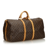 Louis Vuitton Vintage - Monogram Keepall Bandouliere 60 Bag - Marrone - Borsa in Pelle Monogram - Alta Qualità Luxury