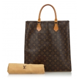 Louis Vuitton Vintage - Monogram Sac Plat Bag - Brown - Monogram Leather Handbag - Luxury High Quality