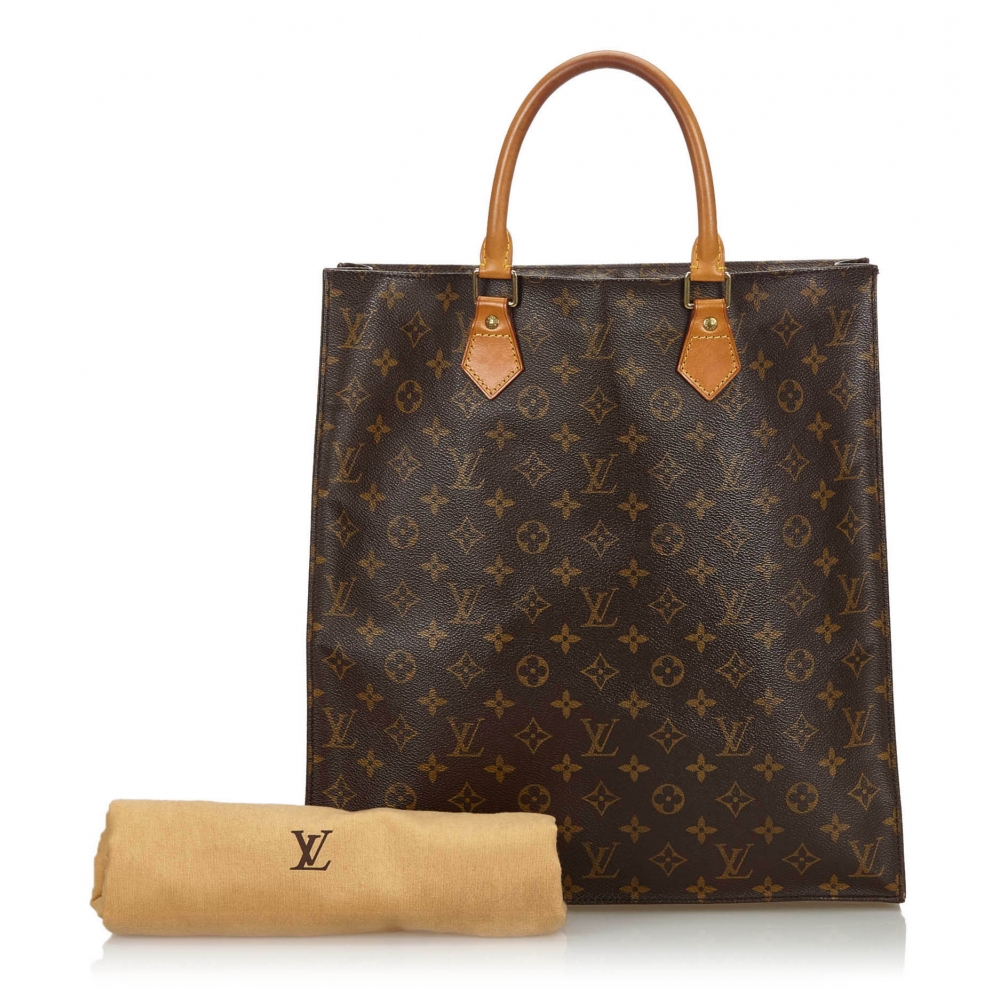 Louis Vuitton Sac Plat Handbag Tote Bag Monogram Brown Vintage Women's –  Timeless Vintage Company