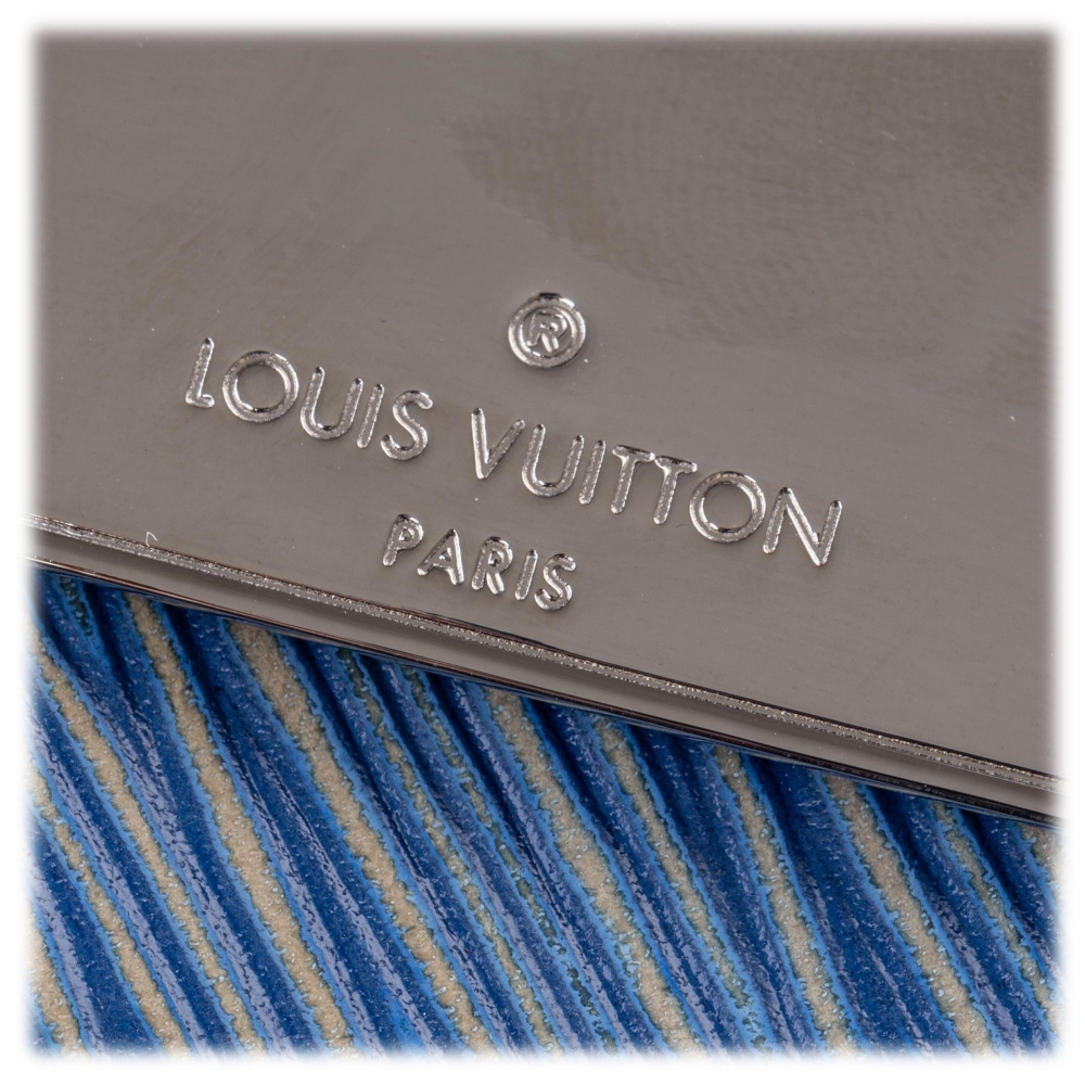 LOUIS VUITTON Epi Twist Monogram Flower Chain Shoulder Bag MM Blue 1242861