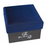 Cravates E.G. - Solid Square Pattern Tie - Midnight Blue