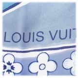 Louis Vuitton Vintage - Floral Silk Scarf - Blu - Foulard LV in Seta - Alta Qualità Luxury