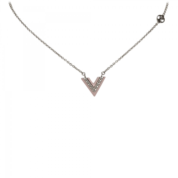 Louis Vuitton Vintage - Lacquer Essential V Necklace - Argento - Collana LV - Alta Qualità Luxury