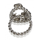 Louis Vuitton Vintage - Metal Bague Sweet Monogram Ring - Argento Nero - Anello LV - Alta Qualità Luxury