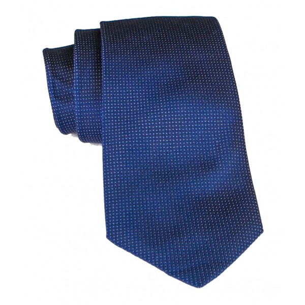 Cravates E.G. - Solid Square Pattern Tie - Midnight Blue