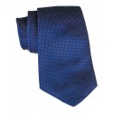 Cravates E.G. - Cravatta Monocolore con Motivo a Quadri - Blu Notte