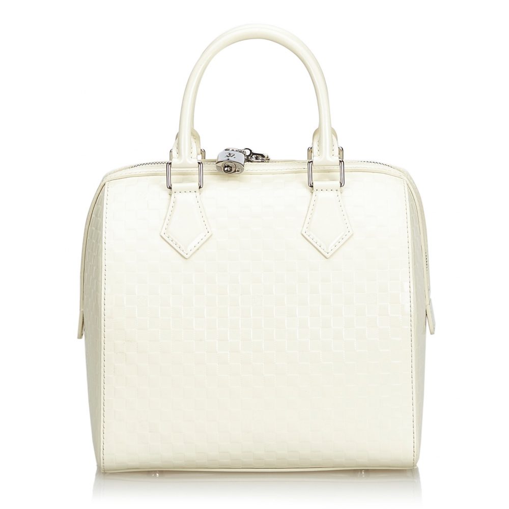 Speedy LOUIS VUITTON Handbags Leather White ref.1045822 - Joli Closet