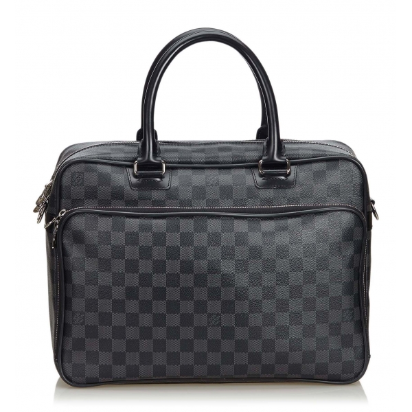 Louis Vuitton Vintage - Damier Graphite Icare Laptop Bag - Grafite - Borsa in Pelle e Tela Damier - Alta Qualità Luxury