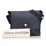 Louis Vuitton Vintage - V Line Messenger Bag - Grigia - Borsa in Tessuto e Pelle - Alta Qualità Luxury