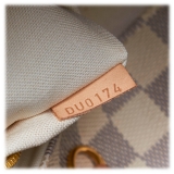 Louis Vuitton Vintage - Damier Azur Cabas Adventure PM Bag - White Ivory Blue - Damier Leather Handbag - Luxury High Quality