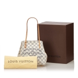 Louis Vuitton Vintage - Damier Azur Cabas Adventure PM Bag - Bianco Avorio Blu - Borsa in Pelle Damier - Alta Qualità Luxury