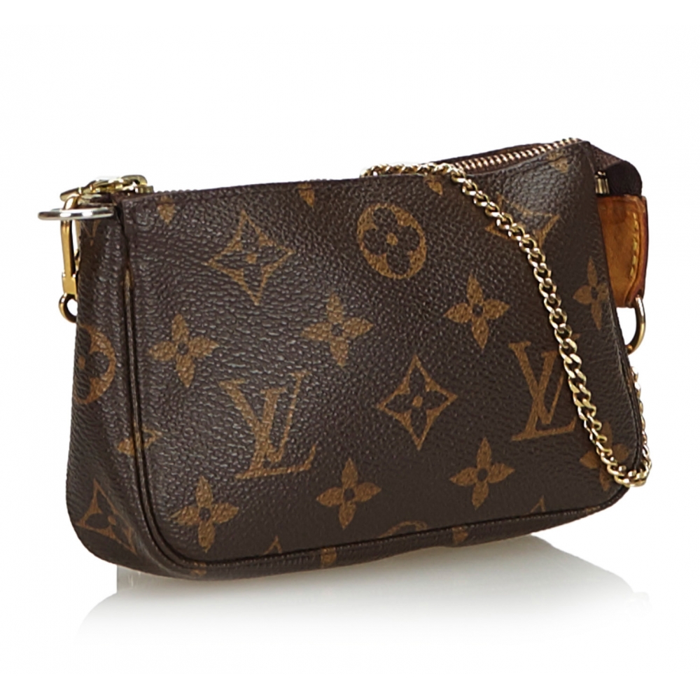 Louis Vuitton Vintage - Monogram Mini Pochette Accessoires Bag - Brown - Monogram Leather ...
