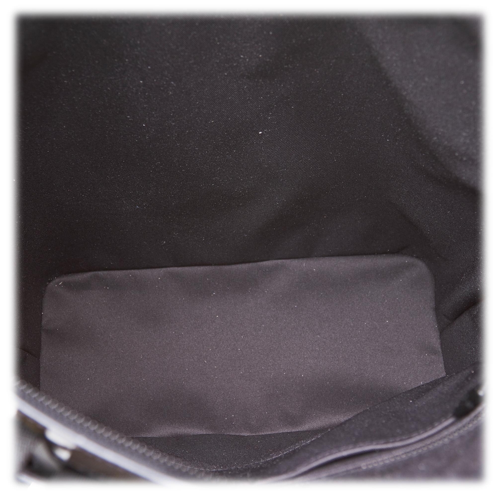 Brown Dark Coated Canvas Fabric Monogram Glaze Backpack