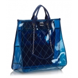Chanel Vintage - 2018 Quilted PVC Large Coco Splash Shopping Tote Bag - Blu - Borsa in PVC - Alta Qualità Luxury