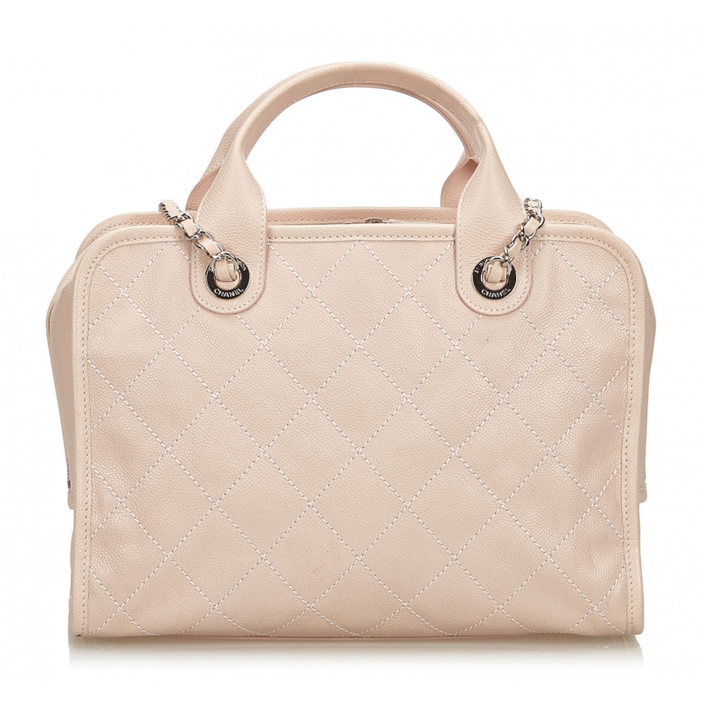 Leather bowling bag Chanel Pink in Leather - 20021770