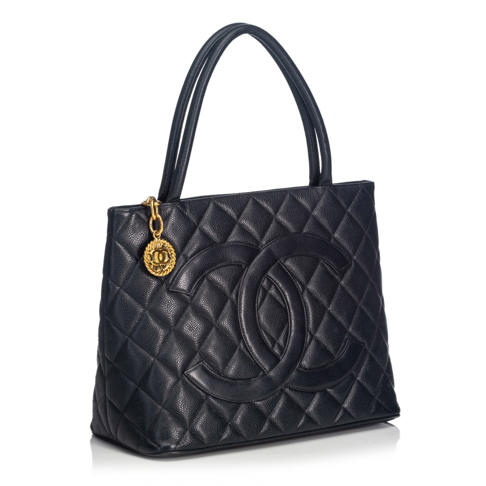 Chanel Vintage - Caviar Medallion Tote Bag - Blue - Caviar Leather Handbag - Luxury High Quality ...