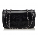 Chanel Vintage - Patent Leather Chain Bag - Nero - Borsa in Pelle - Alta Qualità Luxury
