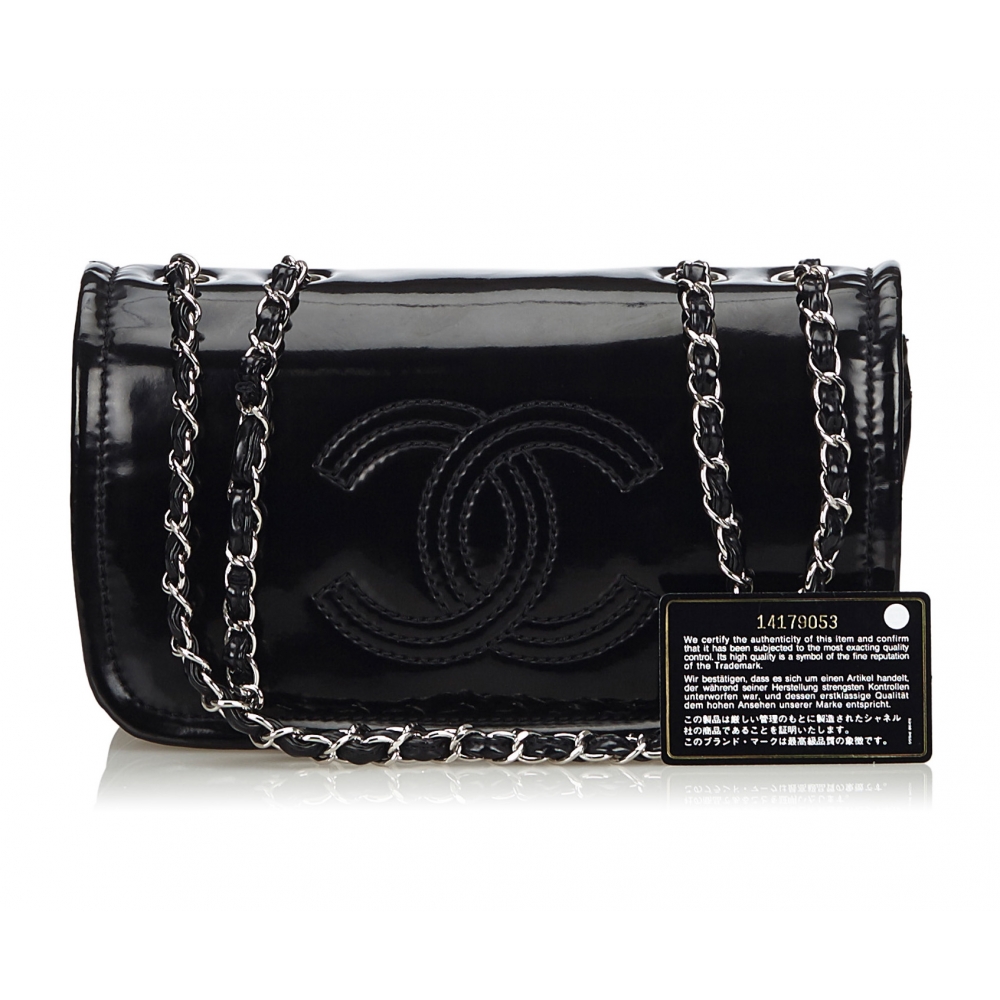 Chanel Vintage - Patent Leather Chain Bag - Black - Leather Handbag - Luxury  High Quality - Avvenice