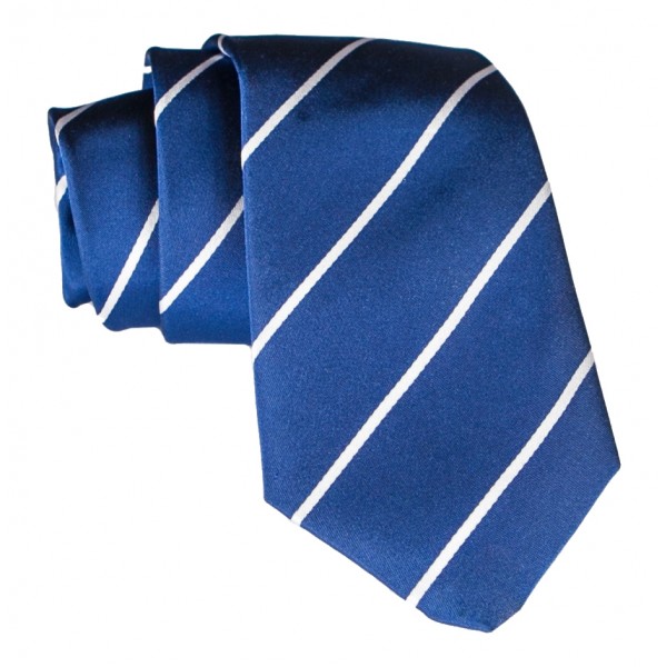 Cravates E.G. - Single Stripe Tie - Cobalt Blue