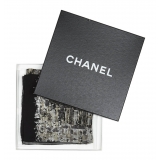 Chanel Vintage - Printed Silk Scarf - Grigio Chiaro Grigio - Foulard in Seta - Alta Qualità Luxury
