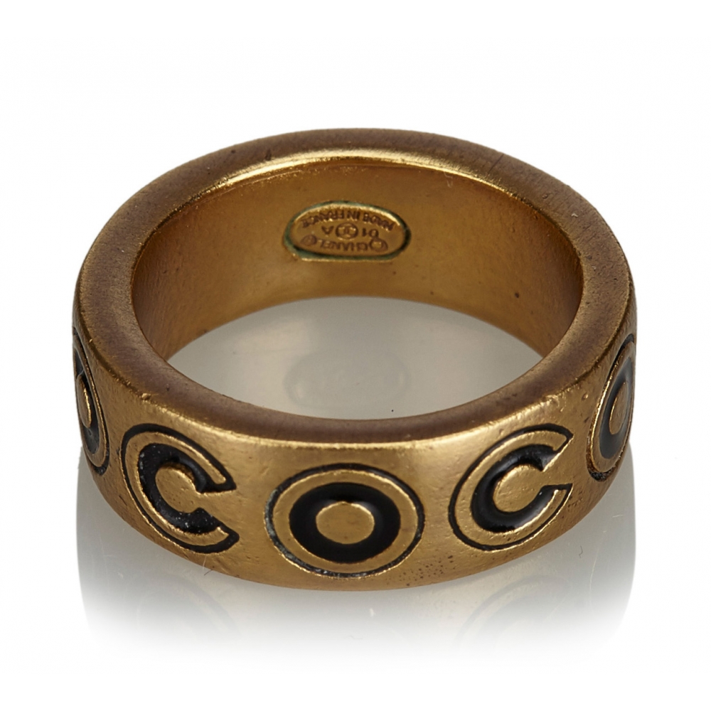 Ring - - Vintage Ring Quality - - Chanel Avvenice Gold Gold-Toned Chanel High Luxury -