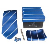 Cravates E.G. - Cravatta a Striscia Singola - Blu Cobalto