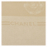 Chanel Vintage - Floral Print Silk Scarf - White Ivory - Silk Foulard - Luxury High Quality