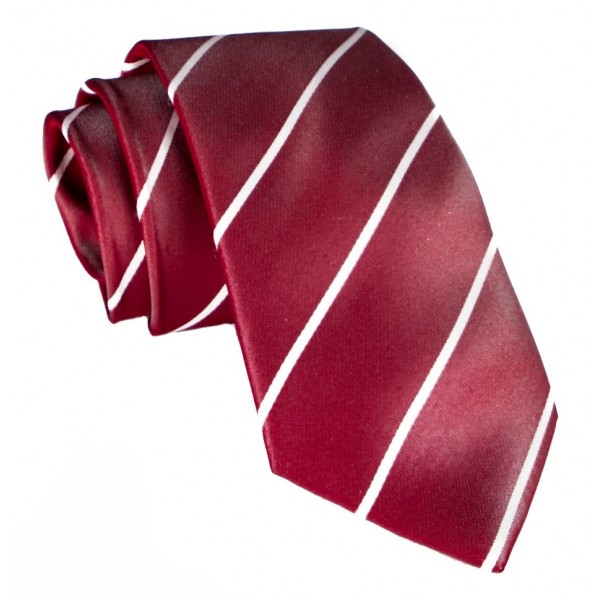 Cravates E.G. - Cravatta a Striscia Singola - Rosso Cardinale