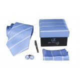 Cravates E.G. - Single Stripe Tie - Sky Blue
